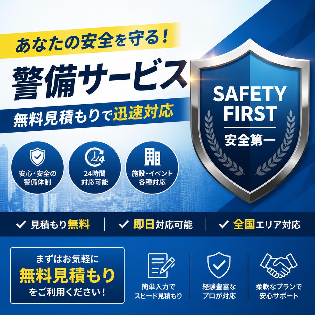あなたの安全を守る！無料見積もりで迅速対応の警備サービス