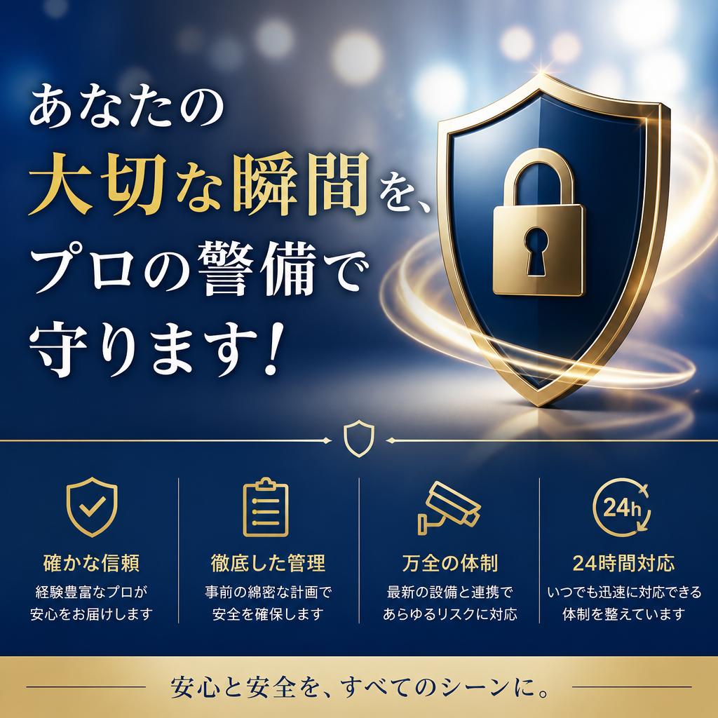 あなたの大切な瞬間を、プロの警備で守ります！
