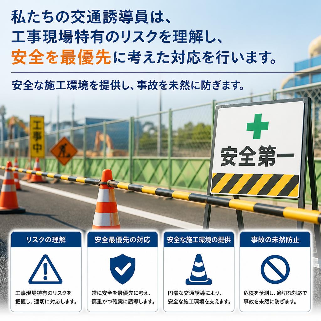 工事現場での交通誘導のプロフェッショナル