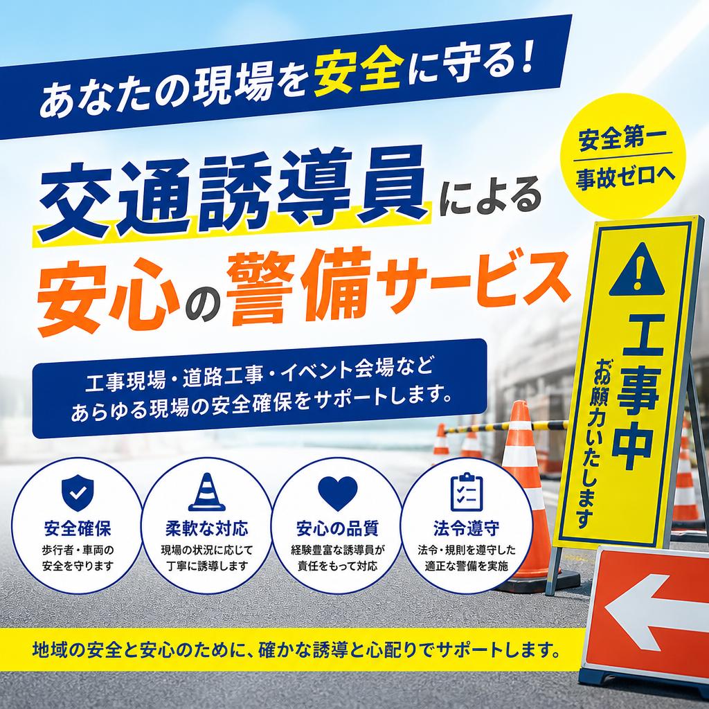 あなたの現場を安全に守る！交通誘導員による安心の警備サービス