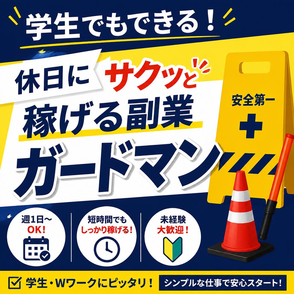 学生でもできる！休日にサクッと稼げる副業ガードマン