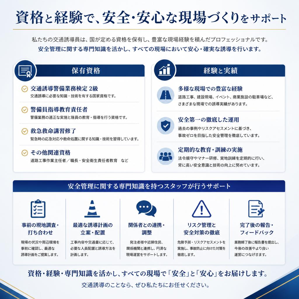 プロフェッショナルな交通誘導員を派遣