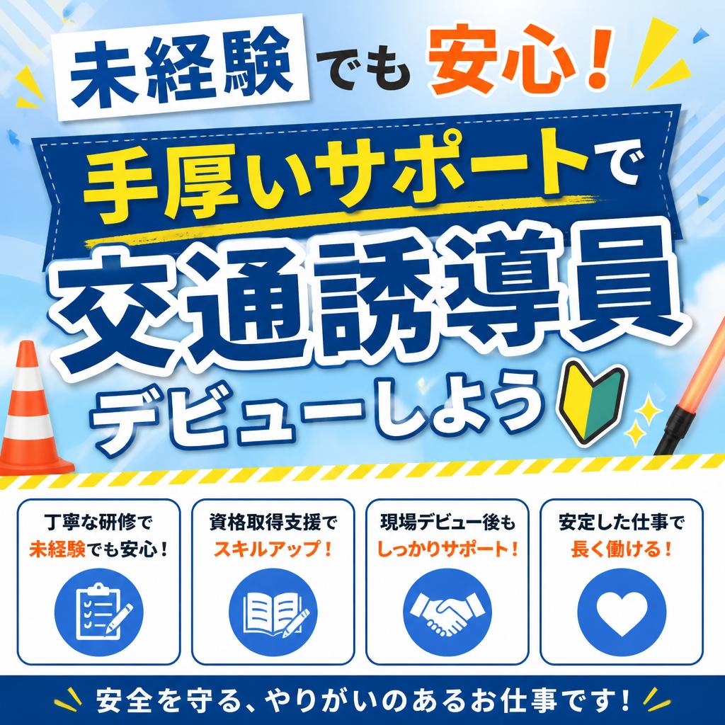 未経験でも安心！手厚いサポートで交通誘導員デビューしよう